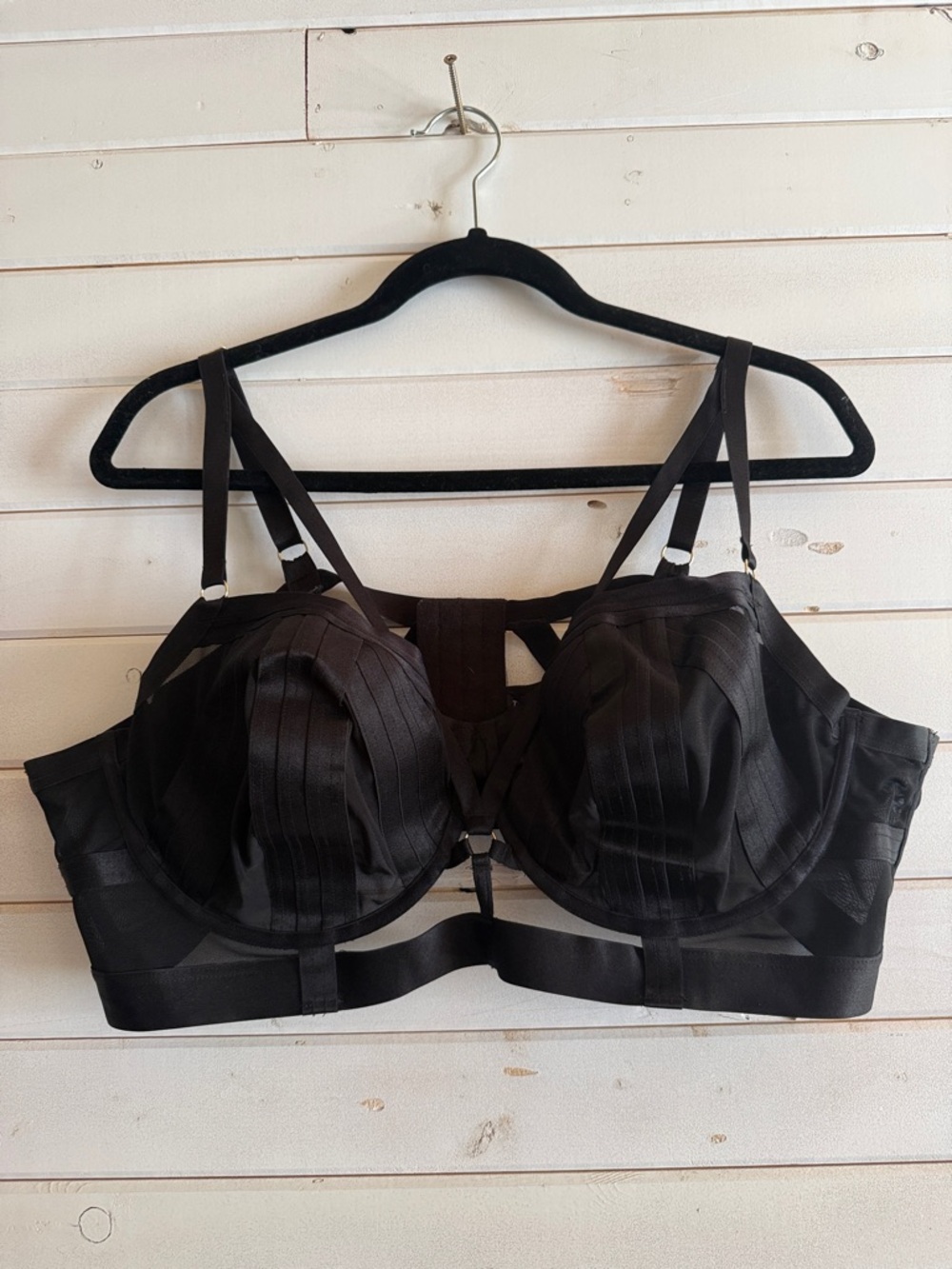 Black Strappy Longline Bra - Women Intimates